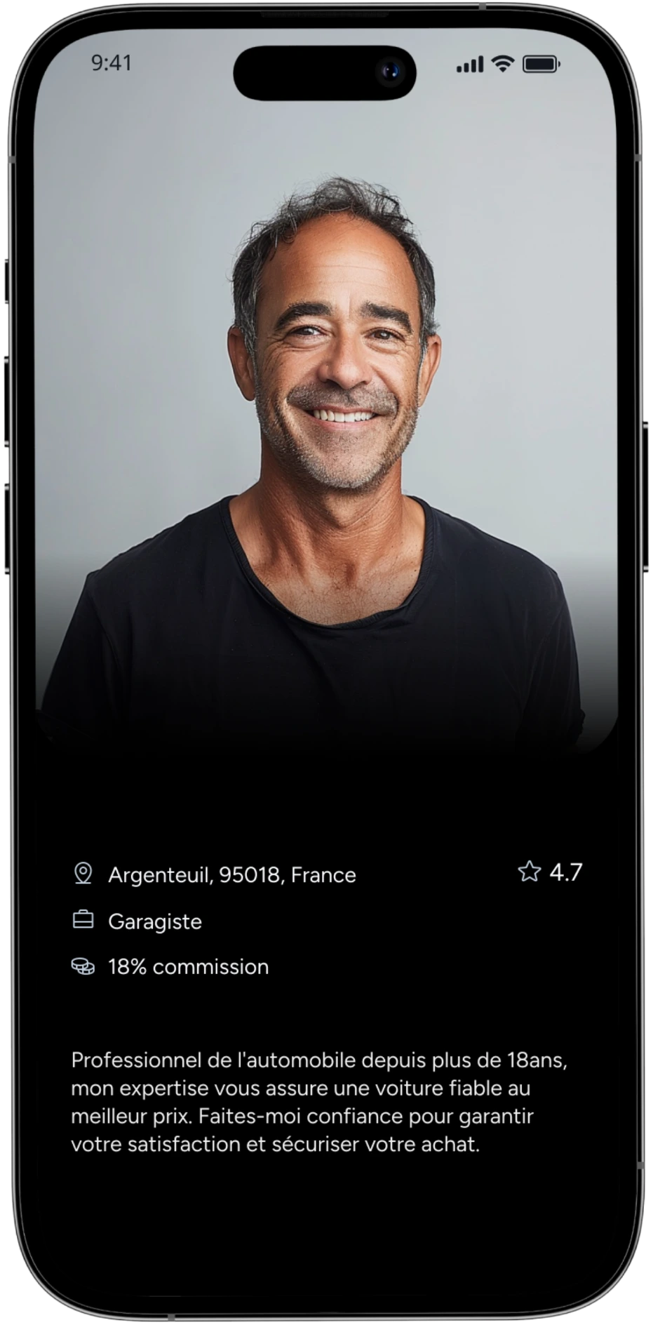 Application mobile Bargain affichant la communauté de bargainers